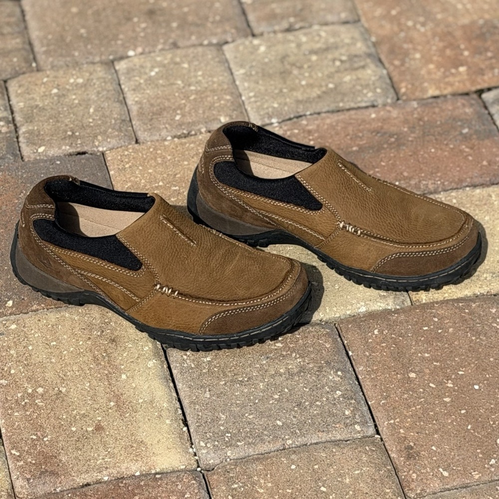 Nunn Bush Portage All Terrain Shoes Mens 9.5 M Brown Moc Toe Slip On Leather - Picture 3 of 9